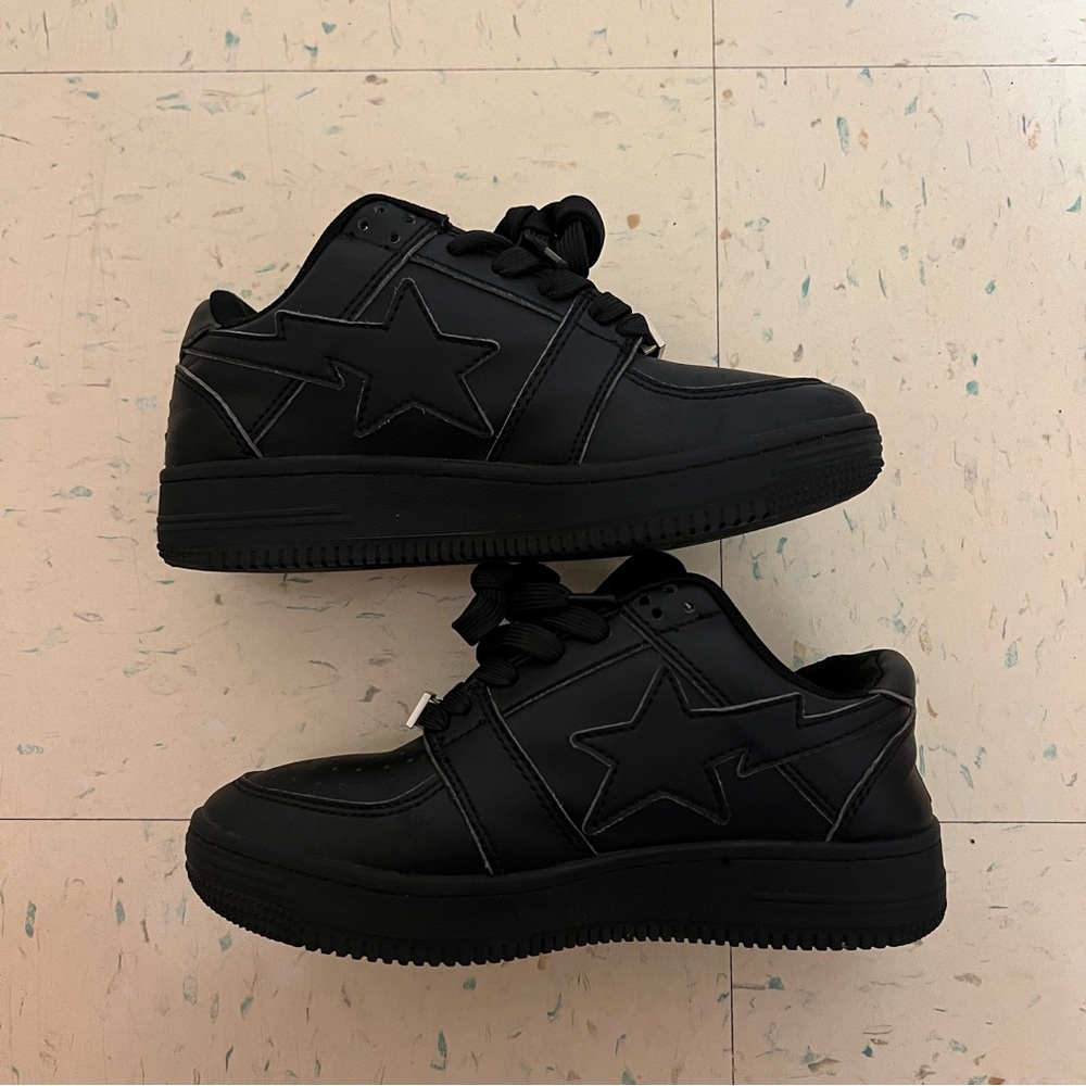 all black bapesta sneakers